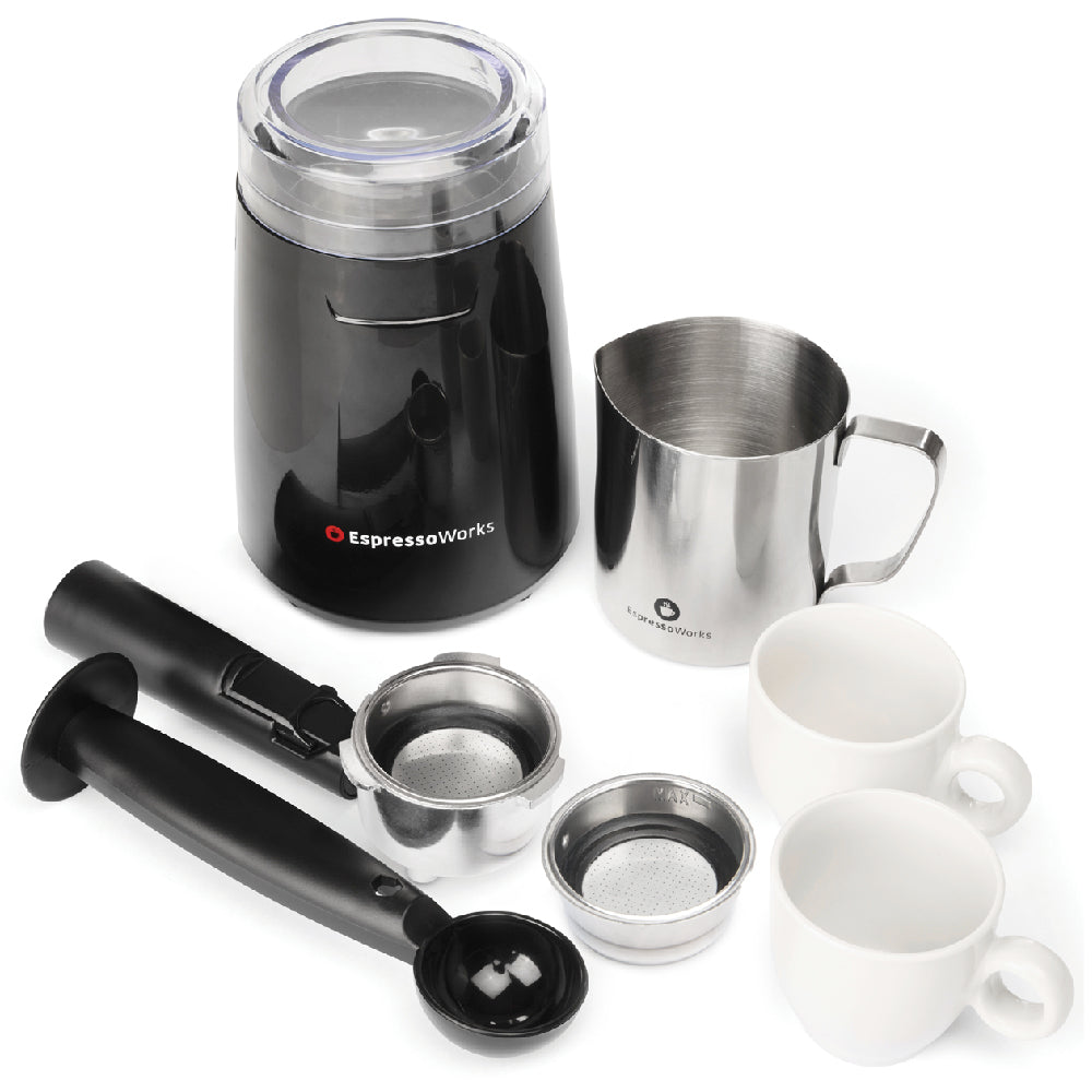 EspressoWorks 7-Piece Home Espresso Machine Set - 15-Bar - White