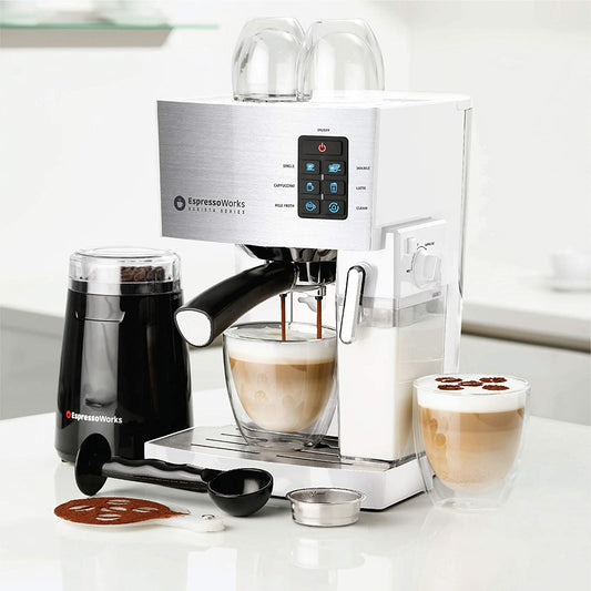 10-Piece Espresso and Cappuccino Maker Set - White