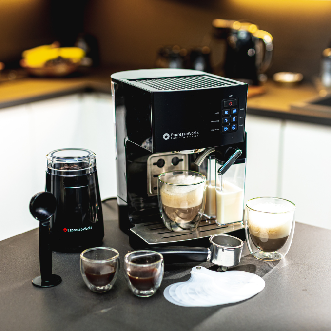 10-Piece Espresso and Cappuccino Maker Set - Black