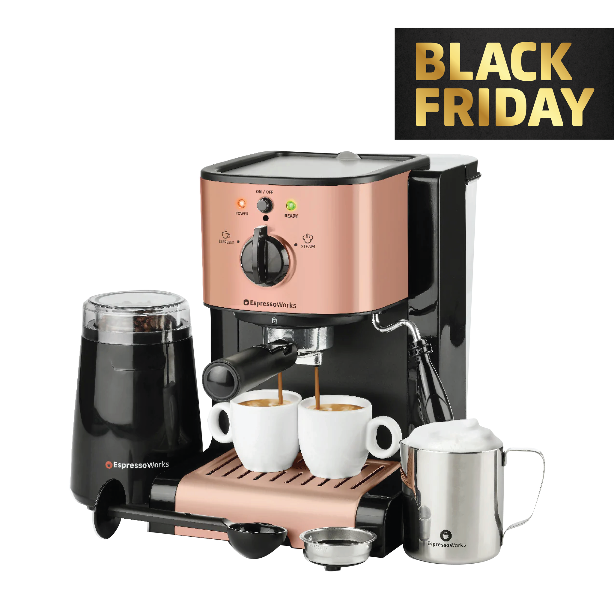 7-Piece EspressoWorks All-In-One Set - Rose Gold
