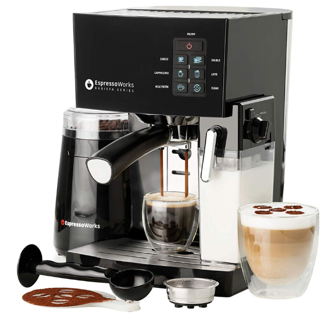 10-Piece Espresso and Cappuccino Maker Set - Black
