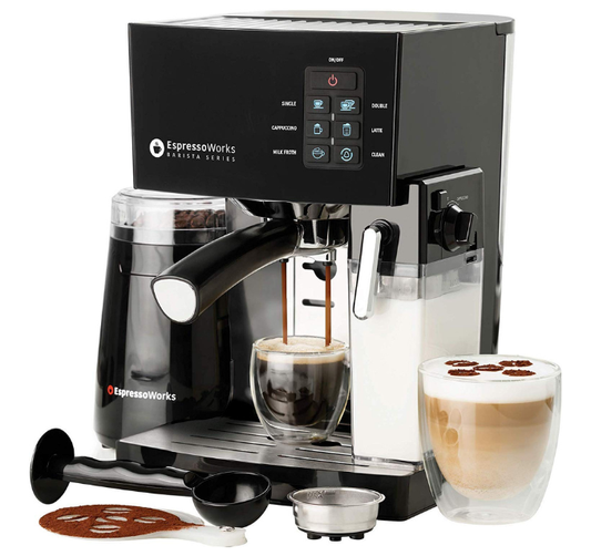 10-Piece Espresso and Cappuccino Maker Set - Black