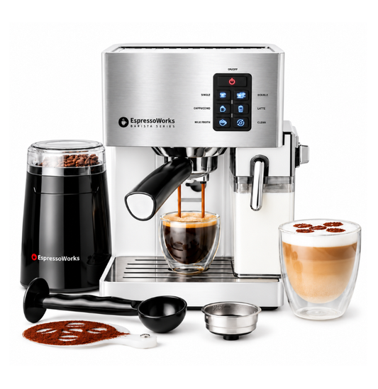 10-Piece Espresso and Cappuccino Maker Set - White