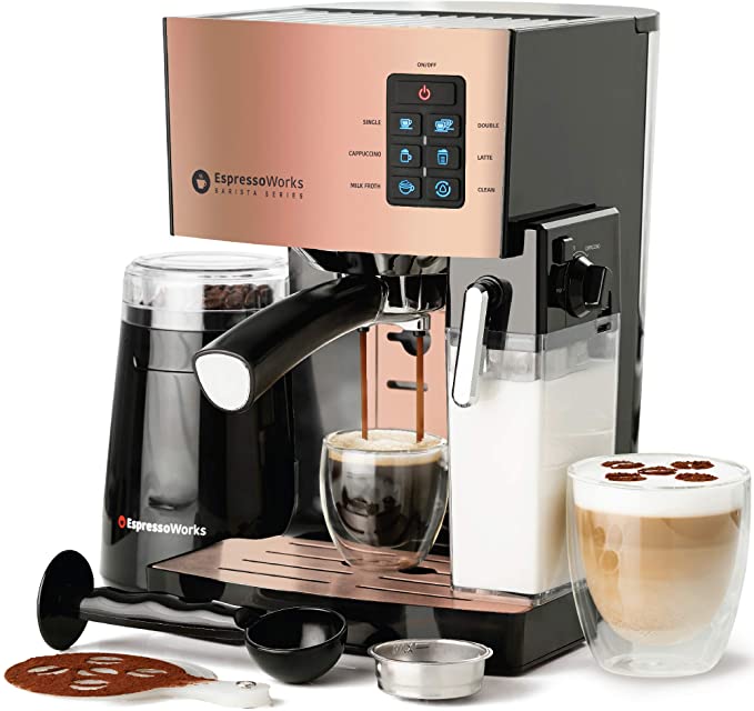 10-Piece Espresso and Cappuccino Maker Set - Rose Gold