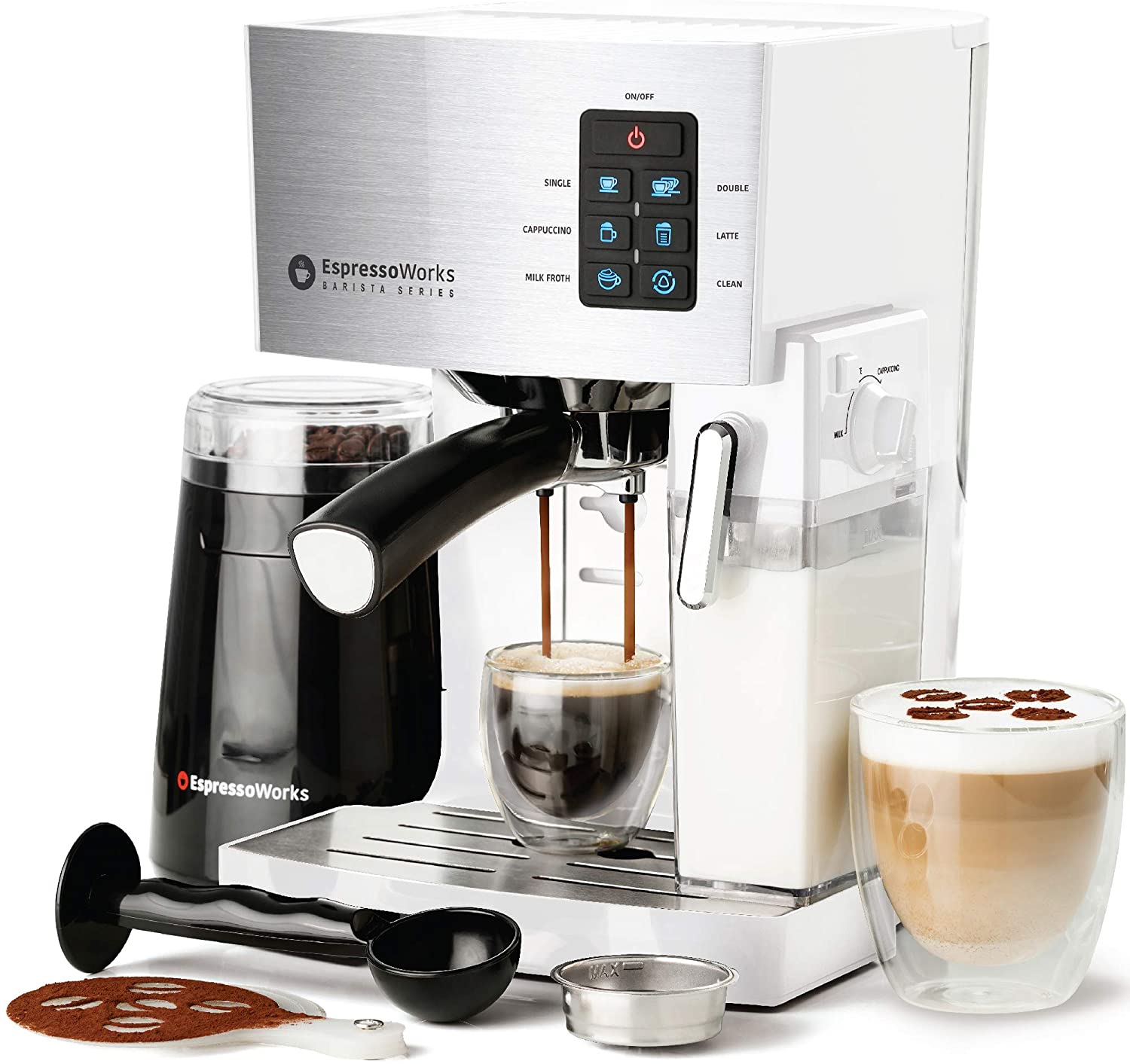 10-Piece Espresso and Cappuccino Maker Set - White