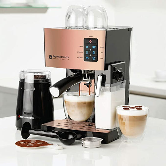 10-Piece Espresso and Cappuccino Maker Set - Rose Gold