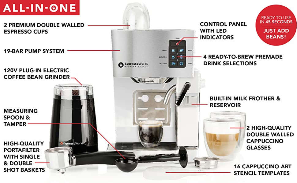 Espresso cappuccino clearance maker